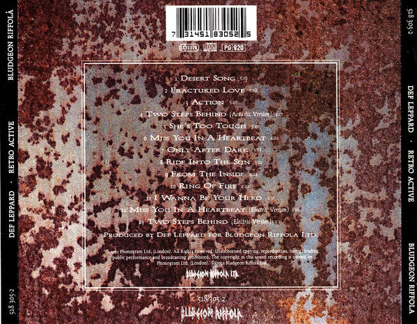 Def Leppard – Retro Active (Pre-Owned CD) Bludgeon Riffola 1993