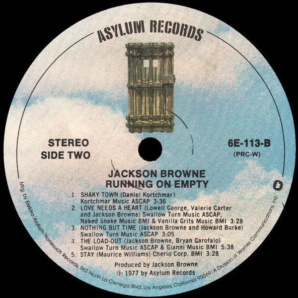 Jackson Browne – Running On Empty (Pre-Owned Vinyl) Asylum Records 1977