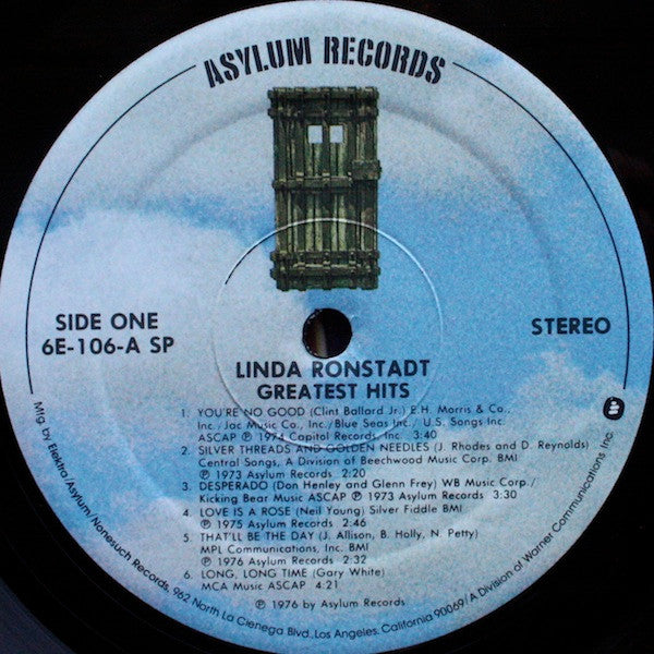 Linda Ronstadt – Greatest Hits (Pre-Owned Vinyl) 	Asylum Records 1977
