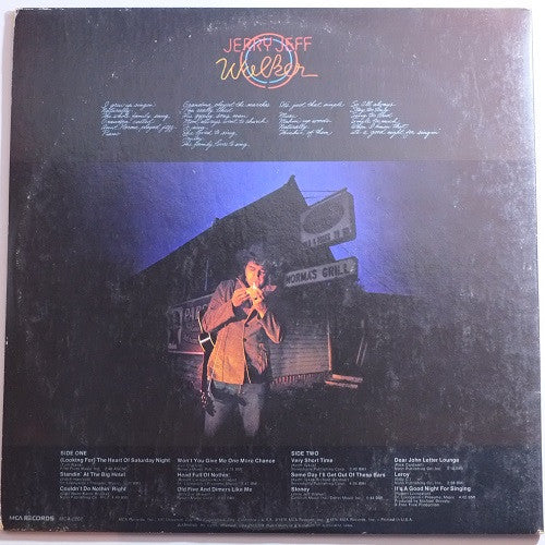 Jerry Jeff Walker – It's A Good Night For Singin' (Pre-Owned Vinyl) MCA Records 1976
