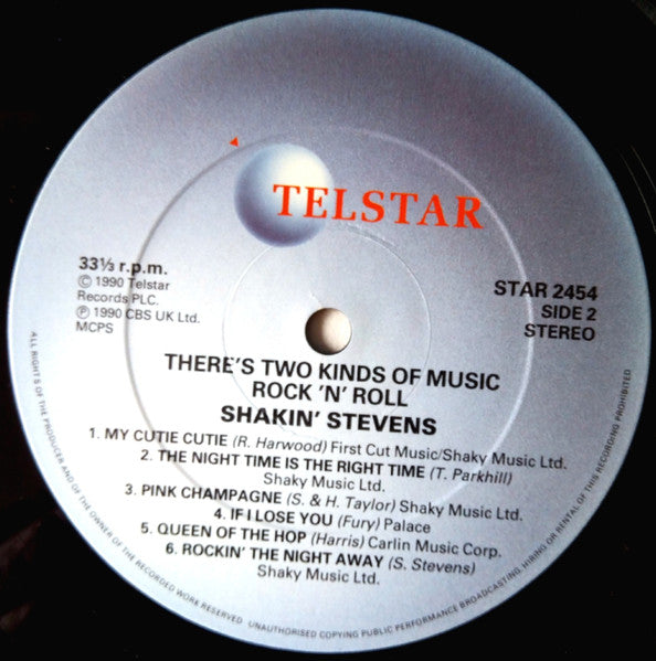 Shakin' Stevens – There Are Two Kinds Of Music... Rock 'N' Roll (Pre-Owned Vinyl) Telstar 1990