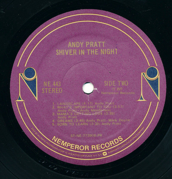 Andy Pratt – Shiver In The Night (Pre-Owned Vinyl) Nemperor Records 1977