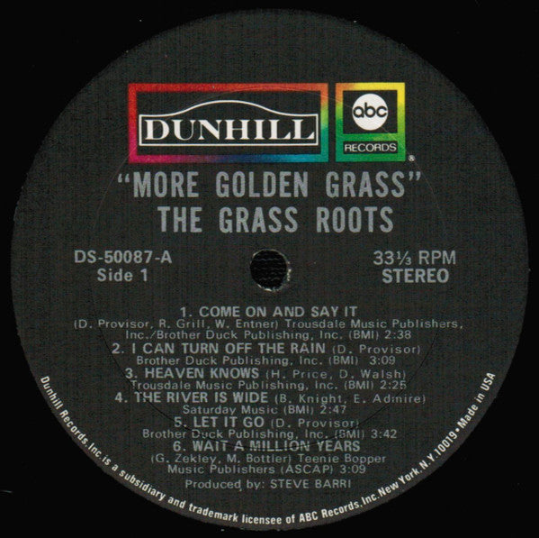 The Grass Roots – More Golden Grass (Pre-Owned Vinyl) Dunhill 1970