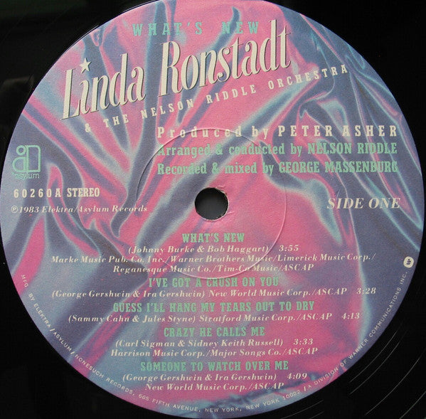 Linda Ronstadt & The Nelson Riddle Orchestra  – What's New(Pre-Owned Vinyl) Asylum Records 1983
