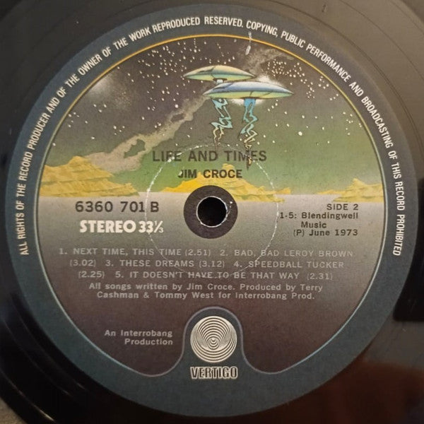 Jim Croce – Life And Times (Pre-Owned Vinyl) Vertigo 1973