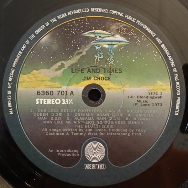 Jim Croce – Life And Times (Pre-Owned Vinyl) Vertigo 1973