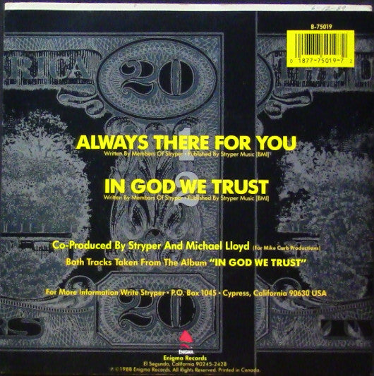 Stryper – Always There For You (Pre-Owned 7" Single Vinyl)