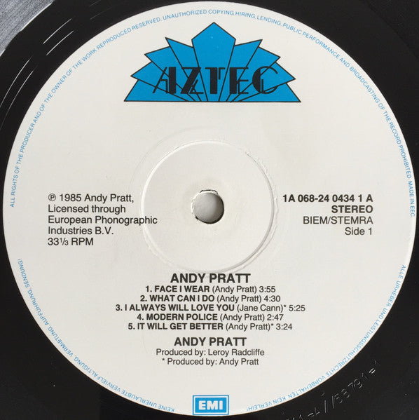 Andy Pratt – Not Just For Dancing (Pre-Owned Vinyl) Aztec 1985