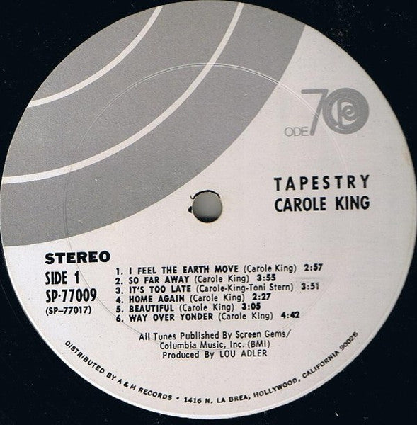 Carole King – Tapestry (Pre-Owned Vinyl) Ode Records 1971