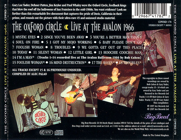 The Oxford Circle - Live at The Avalon 1966 - (Pre-Owned CD)