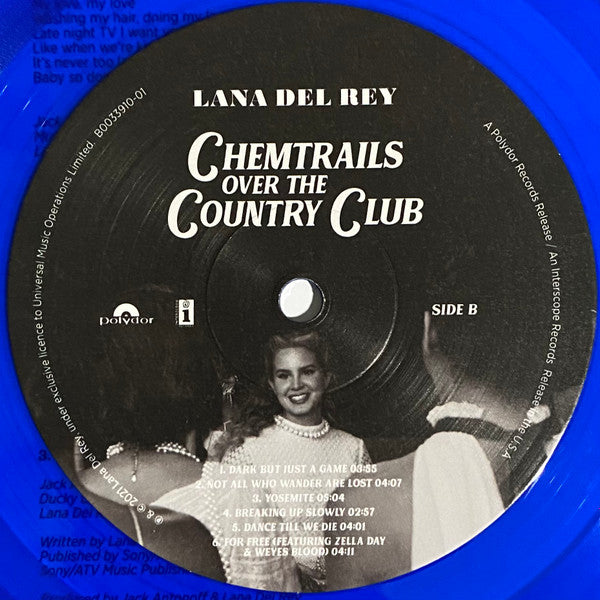 Lana Del Rey – Chemtrails Over The Country Club (New Blue Translucent Vinyl) RECORD STORE DAY EXCLUSIVE COVER