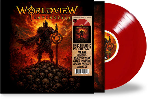 Worldview - Invincible (Vinyl, Crimson Fury Red) Progressive Power Metal w/Rey Parra, George Ochoa