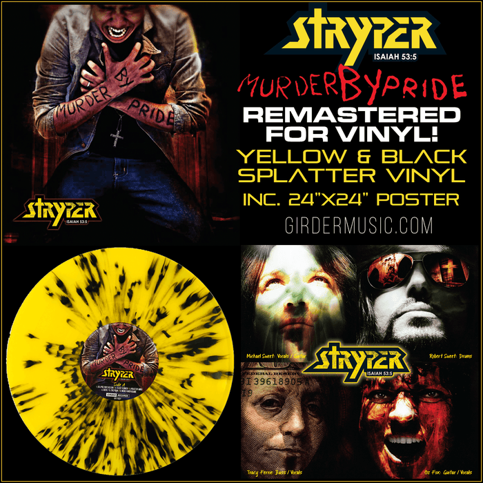 STRYPER - MURDER BY PRIDE (Vinyl) Yellow w/ Black Splatter + Poster (2022 GIRDER RECORDS) Remastered