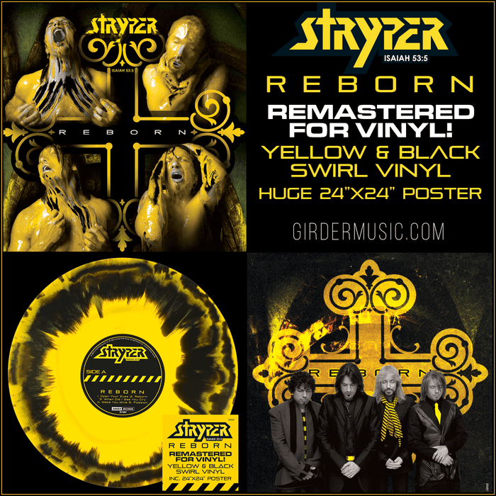 STRYPER - REBORN (Vinyl) Yellow & Black Swirl 2022 GIRDER RECORDS (Legends of Rock) Remastered