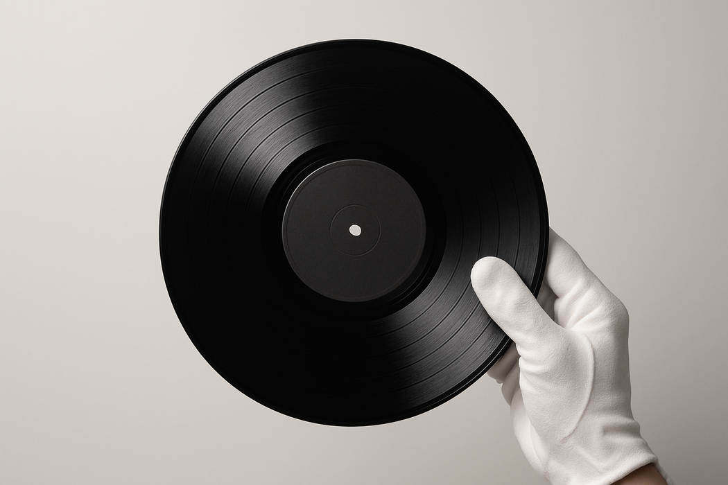 White Glove holding a vinyl record