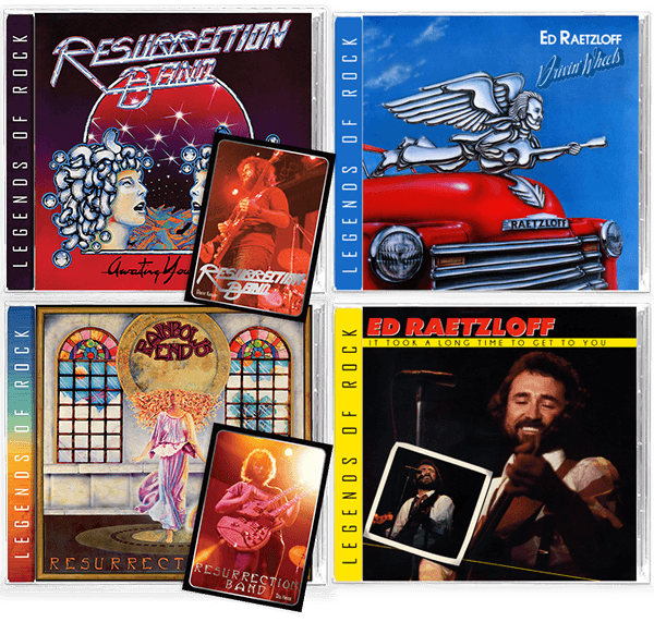 RESURRECTION BAND / ED RAETZLOFF (4-CD) 2022 GIRDER RECORDS (Legends of Rock) Remastered, w/ Collectors Trading Card
