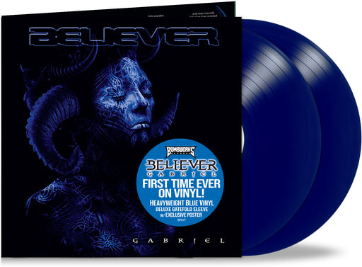 BELIEVER - GABRIEL (*NEW-DOUBLE TRANSPARENT BLUE-BLOOD VINYL, Gatefold with Poster, 2021, Bombworks Records) w members from Evanescence/Living Sacrifice
