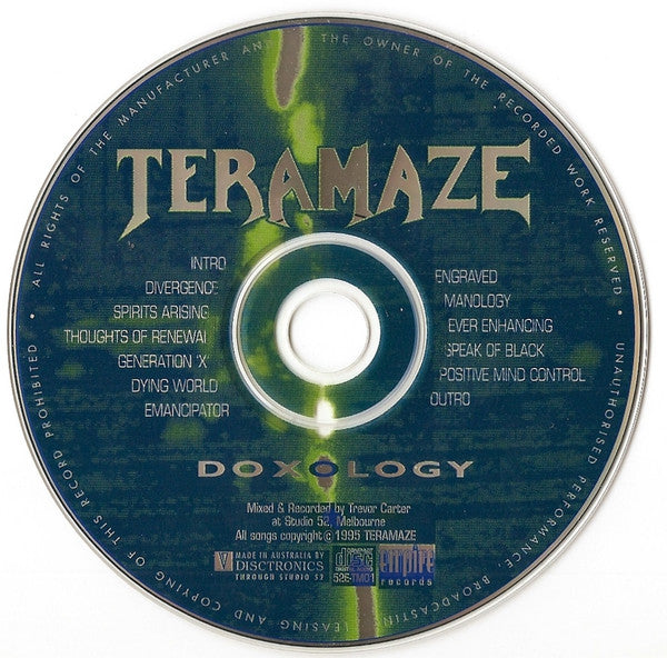 Teramaze – Doxology (Pre-Owned CD) 	Empire Records 1995