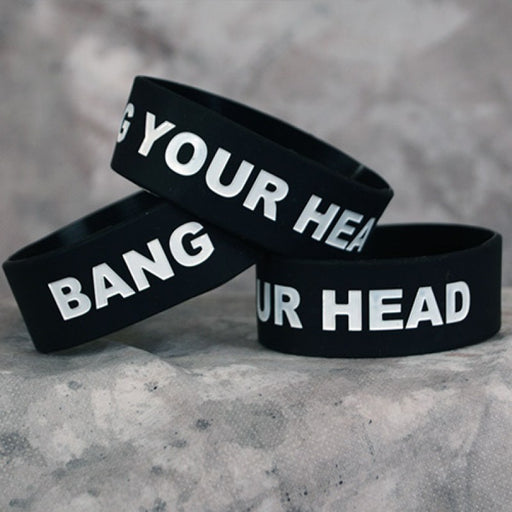 Bang Your Head - Black Gel Braclets - Christian Rock, Christian Metal