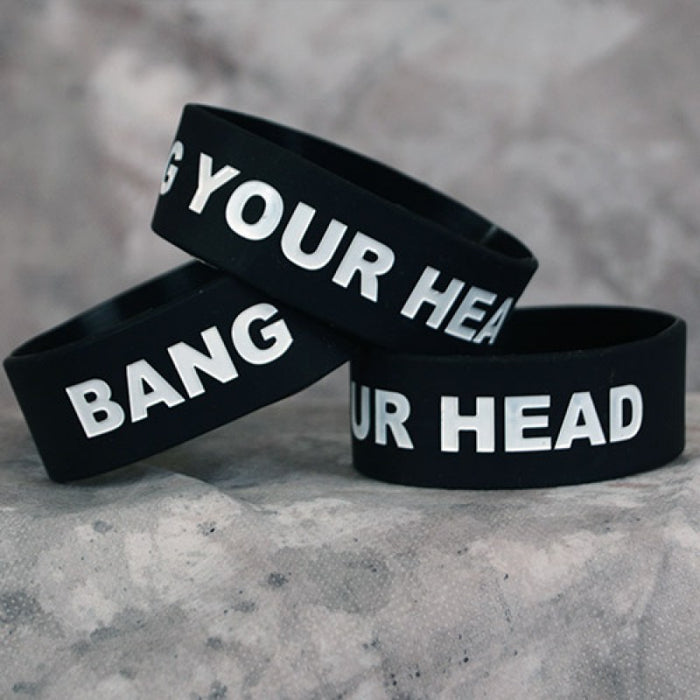 Bang Your Head - Black Gel Braclets - Christian Rock, Christian Metal