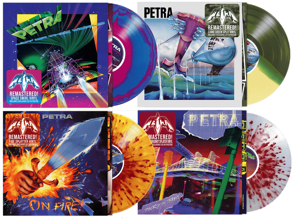 PETRA - BACK TO THE STREET (*New-Vinyl) CLEAR/BURGUNDY SPLATTER VINYL w/POSTER, 2022 GIRDER RECORDS, LIMITED RUN