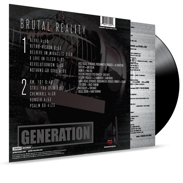 GENERATION - BRUTAL REALITY (180 GRAM VINYL) VINYL + CD BUNDLE - Christian Rock, Christian Metal